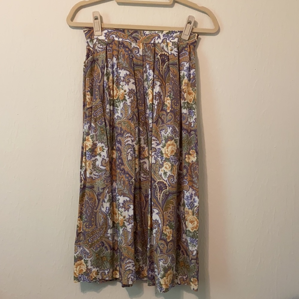Vintage - Floral Paisley Midi Skirt - Sz 4/6